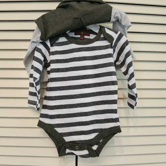 NWT for all mankind 7 Bodysuits with Pants Long Sleeve Gray 3 Piece Set - Picture 5 of 7
